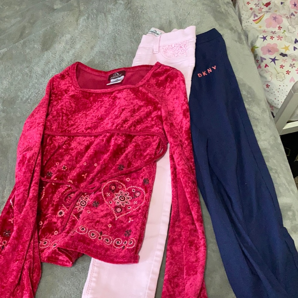 Jordache and dkny pants with one shirt